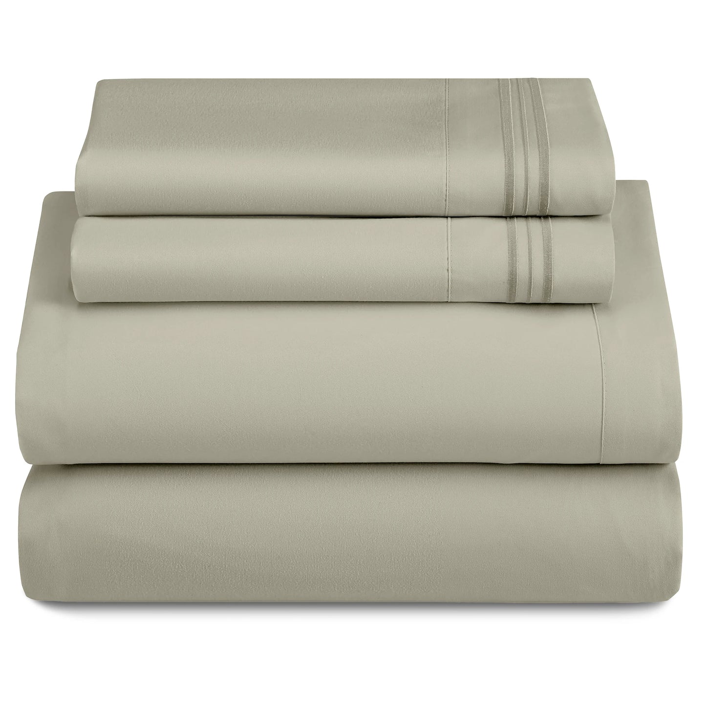 LUX Décor Sheet Set - 3 Piece Ultra-Soft Microfiber Bed Sheets with Flat Sheet, 16 Inches Deep Pocket Fitted Sheet