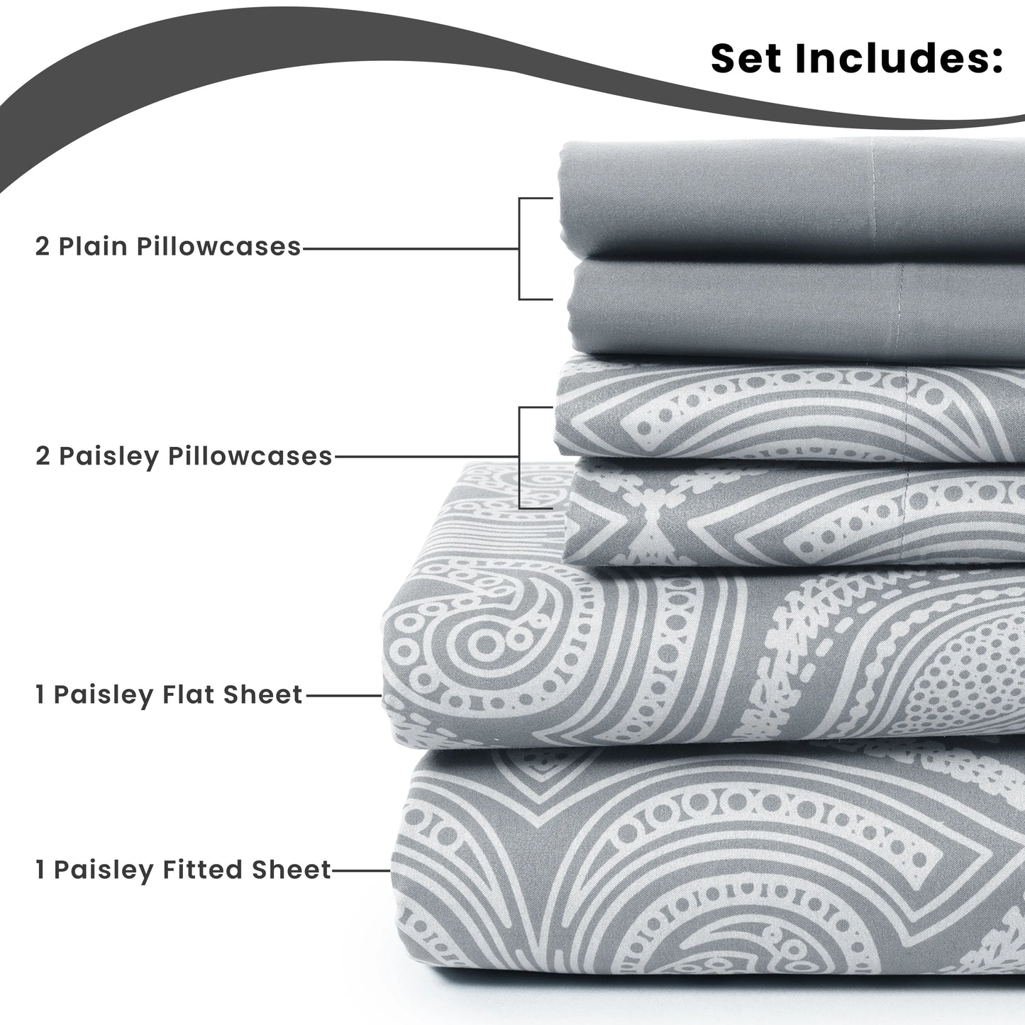 6Pc Paisley Sheet Set – Soft  Luxurious Printed Sheets