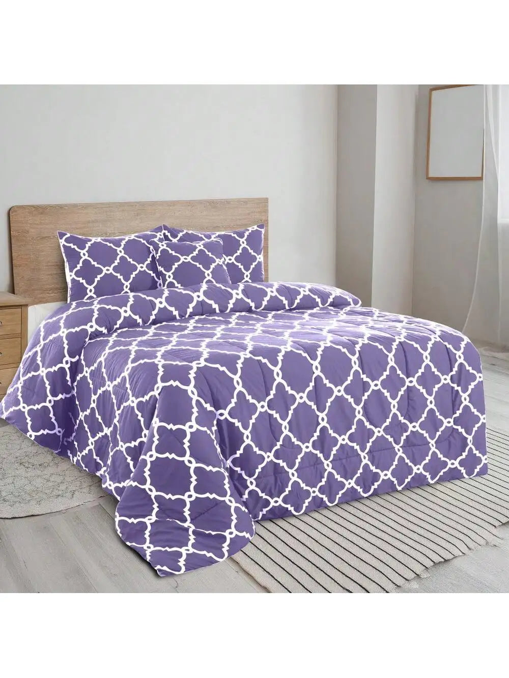 5pc Comforter Set, Printed Bedding Set, Bed in a Bag