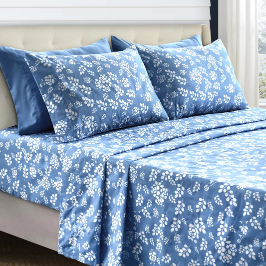 Floral Sheet's-3 Piece with Flat Sheet, Deep Pocket Fitted Sheet