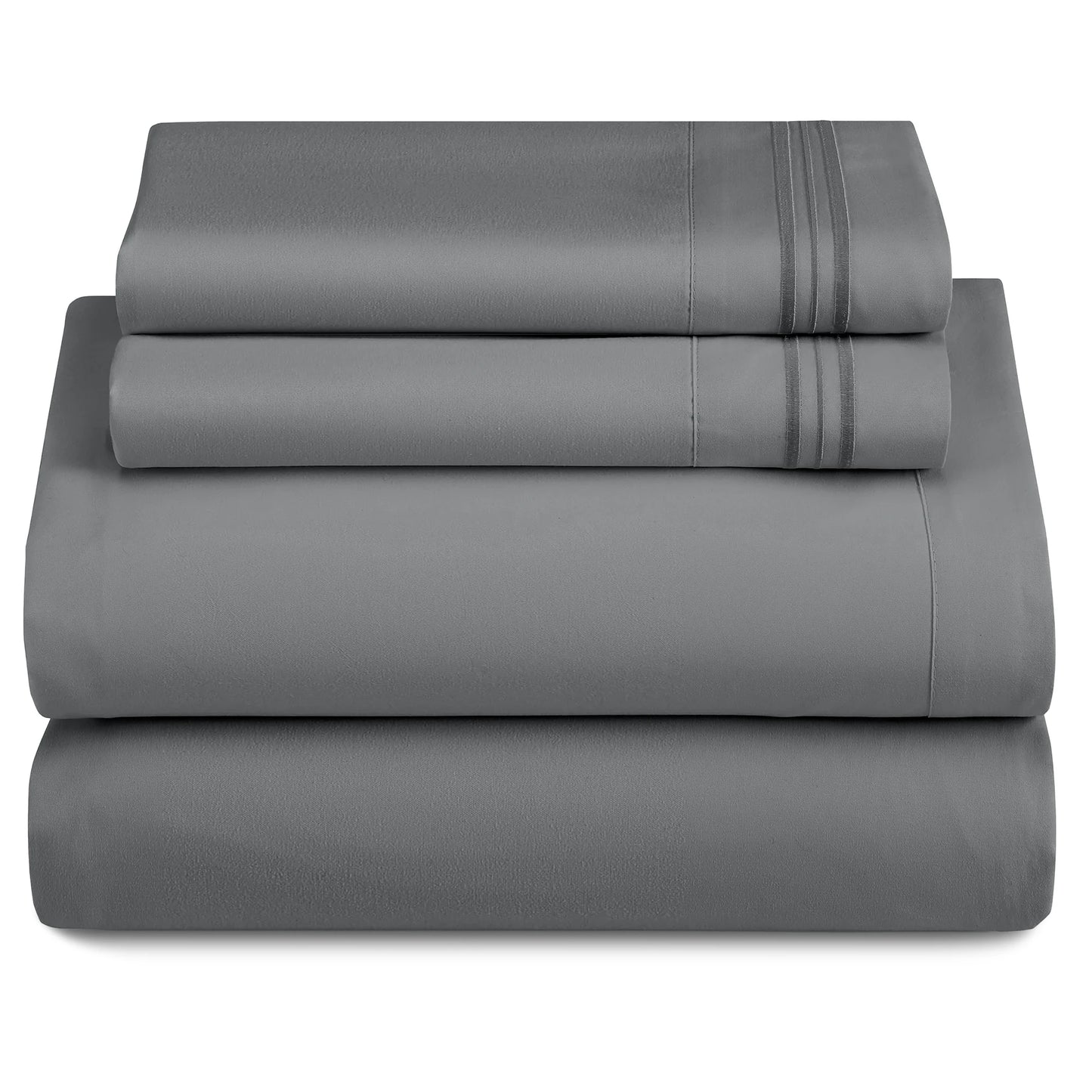 LUX Décor Sheet Set - 3 Piece Ultra-Soft Microfiber Bed Sheets with Flat Sheet, 16 Inches Deep Pocket Fitted Sheet
