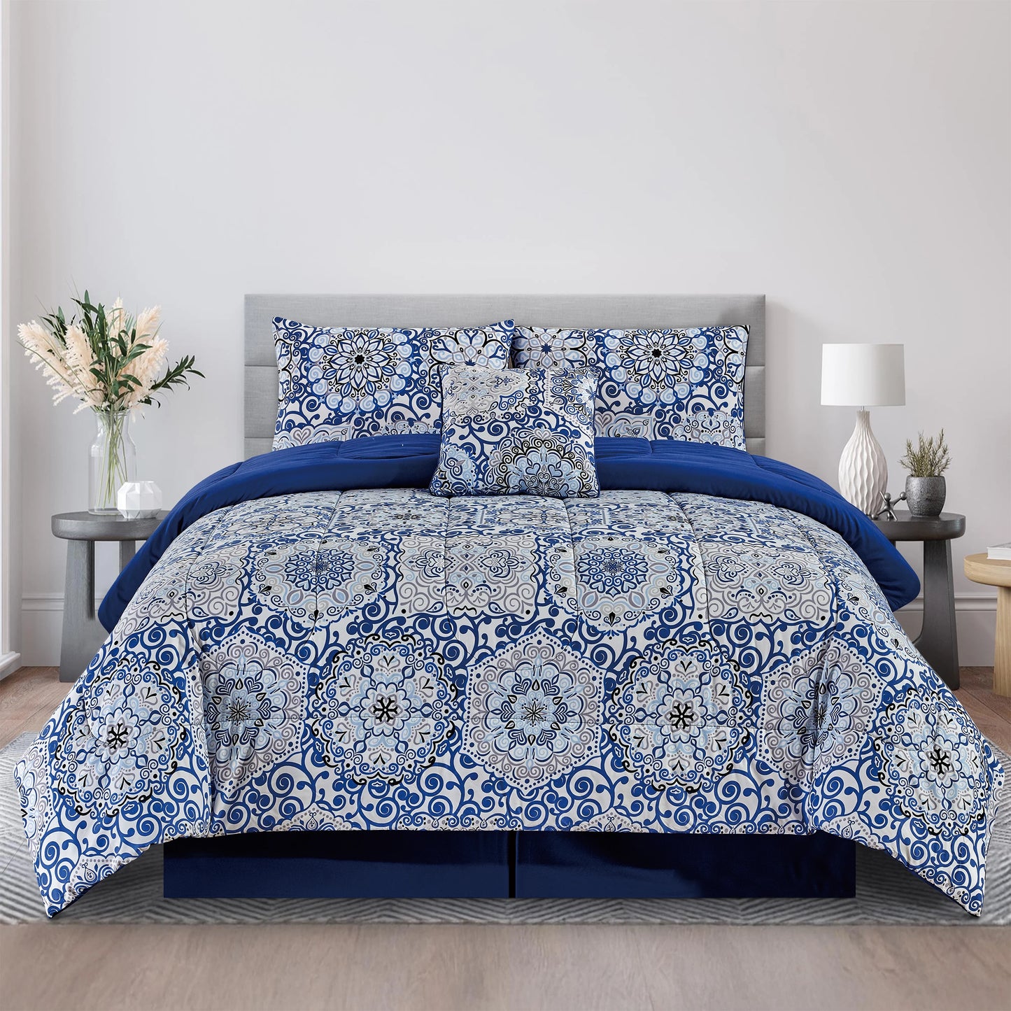 5pc Comforter Set, Printed Bedding Set, Bed in a Bag