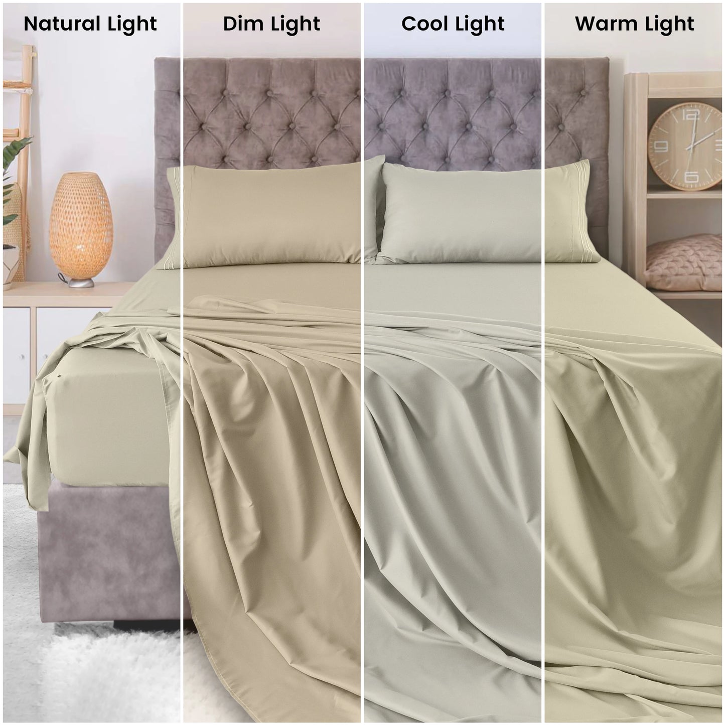LUX Décor Sheet Set - 3 Piece Ultra-Soft Microfiber Bed Sheets with Flat Sheet, 16 Inches Deep Pocket Fitted Sheet