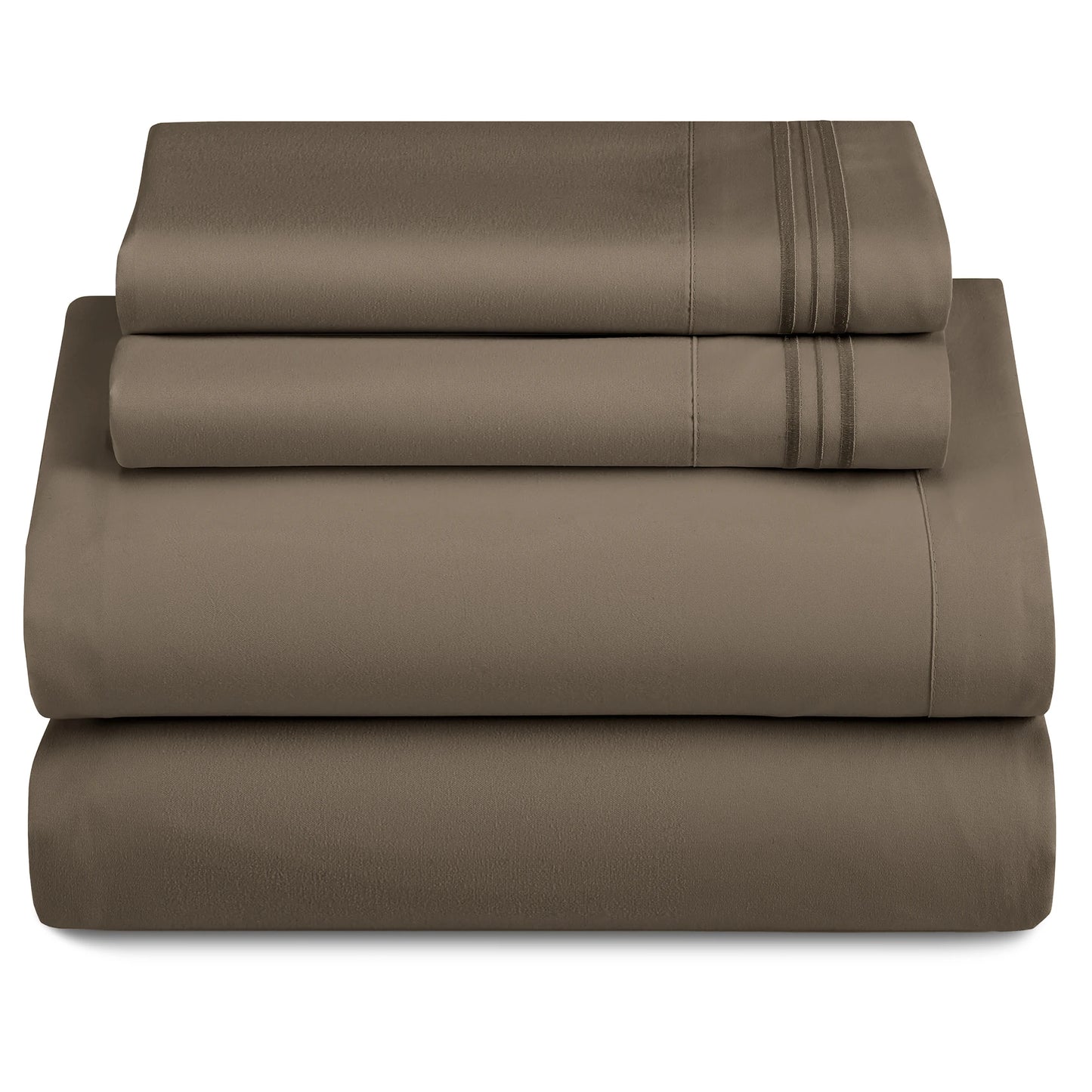 LUX Décor Sheet Set - 3 Piece Ultra-Soft Microfiber Bed Sheets with Flat Sheet, 16 Inches Deep Pocket Fitted Sheet