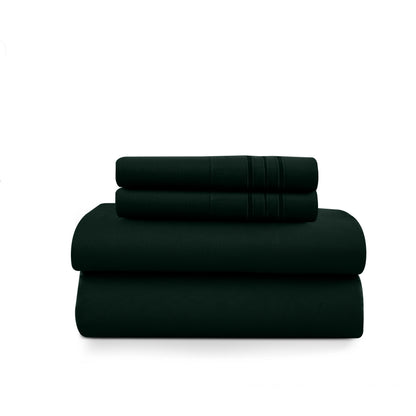 LUX Décor Sheet Set - 3 Piece Ultra-Soft Microfiber Bed Sheets with Flat Sheet, 16 Inches Deep Pocket Fitted Sheet