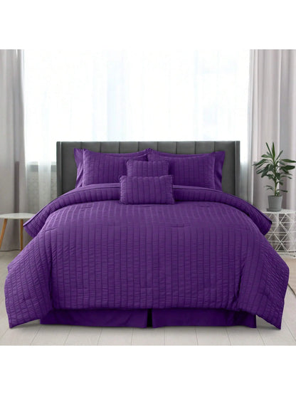 10 Piece Comforter Set, Seersucker Bed in a Bag