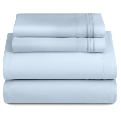 LUX Décor Sheet Set - 3 Piece Ultra-Soft Microfiber Bed Sheets with Flat Sheet, 16 Inches Deep Pocket Fitted Sheet