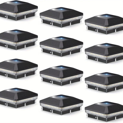 6/12 Pack 4x4 Solar Post Lights Outdoor