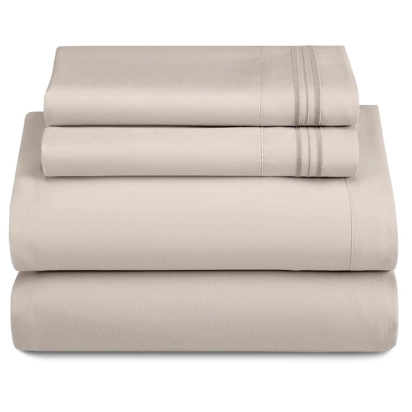 LUX Décor Sheet Set - 3 Piece Ultra-Soft Microfiber Bed Sheets with Flat Sheet, 16 Inches Deep Pocket Fitted Sheet