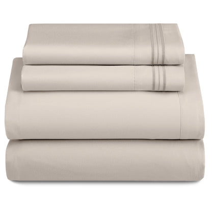 LUX Décor Sheet Set - 3 Piece Ultra-Soft Microfiber Bed Sheets with Flat Sheet, 16 Inches Deep Pocket Fitted Sheet