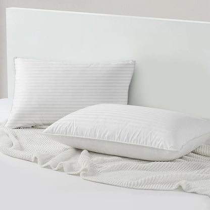Stripe Pillows Set of 2 – Down Alternative Bed Pillows