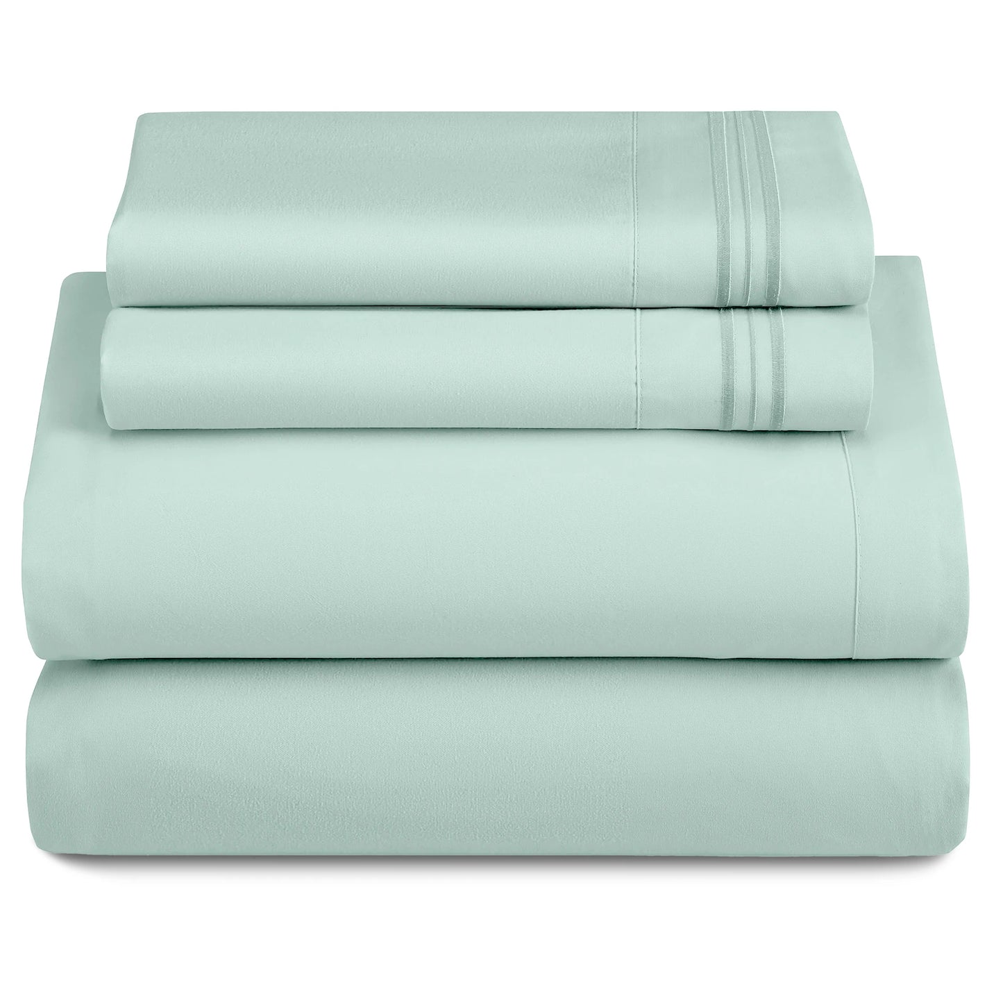 LUX Décor Sheet Set - 3 Piece Ultra-Soft Microfiber Bed Sheets with Flat Sheet, 16 Inches Deep Pocket Fitted Sheet