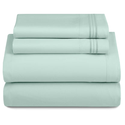 LUX Décor Sheet Set - 3 Piece Ultra-Soft Microfiber Bed Sheets with Flat Sheet, 16 Inches Deep Pocket Fitted Sheet