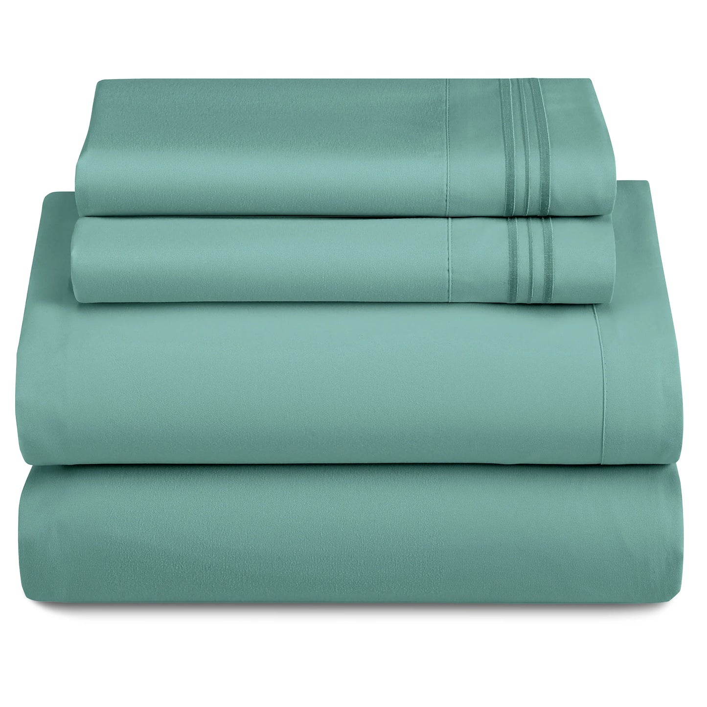LUX Décor Sheet Set - 3 Piece Ultra-Soft Microfiber Bed Sheets with Flat Sheet, 16 Inches Deep Pocket Fitted Sheet