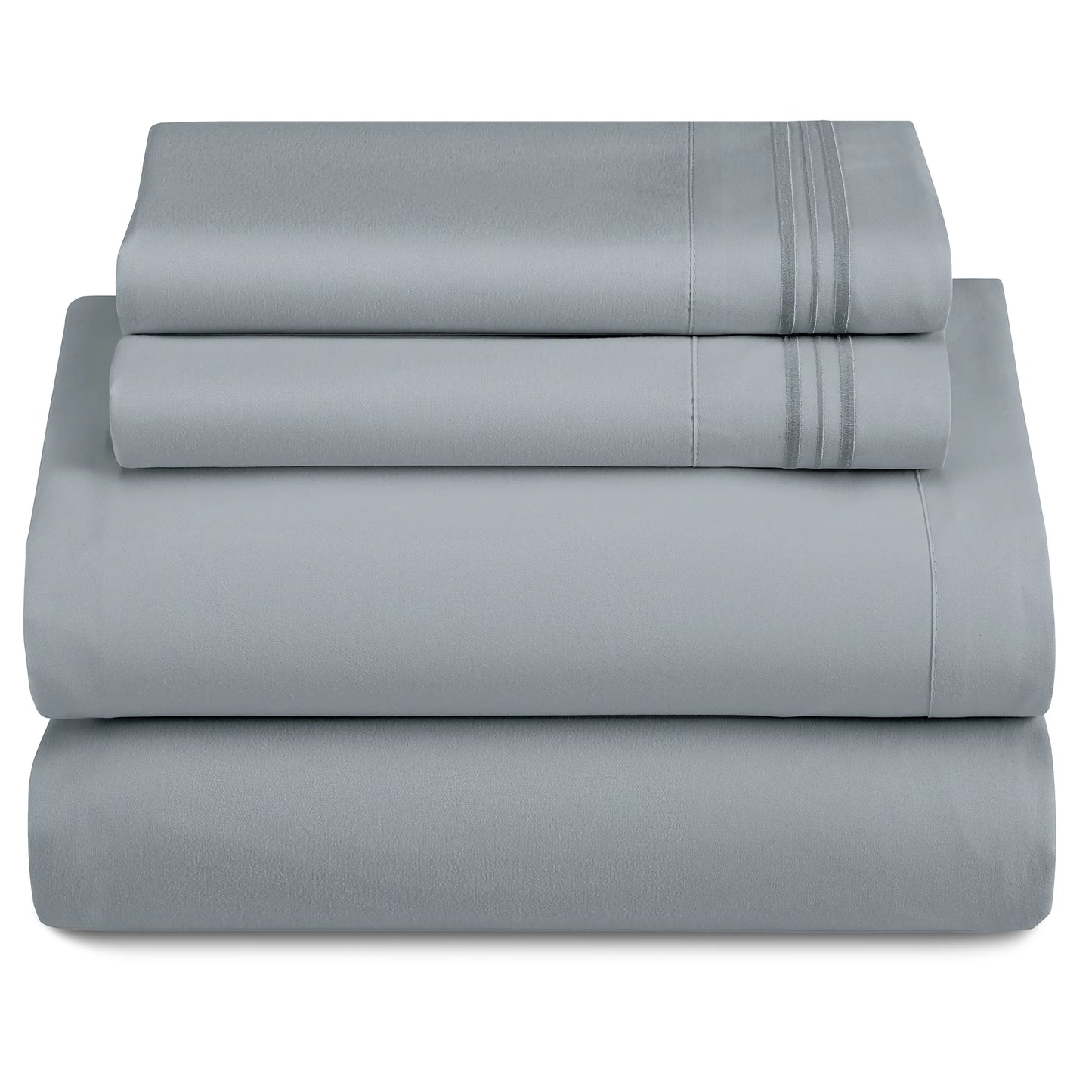 LUX Décor Sheet Set - 3 Piece Ultra-Soft Microfiber Bed Sheets with Flat Sheet, 16 Inches Deep Pocket Fitted Sheet