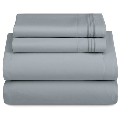 LUX Décor Sheet Set - 3 Piece Ultra-Soft Microfiber Bed Sheets with Flat Sheet, 16 Inches Deep Pocket Fitted Sheet