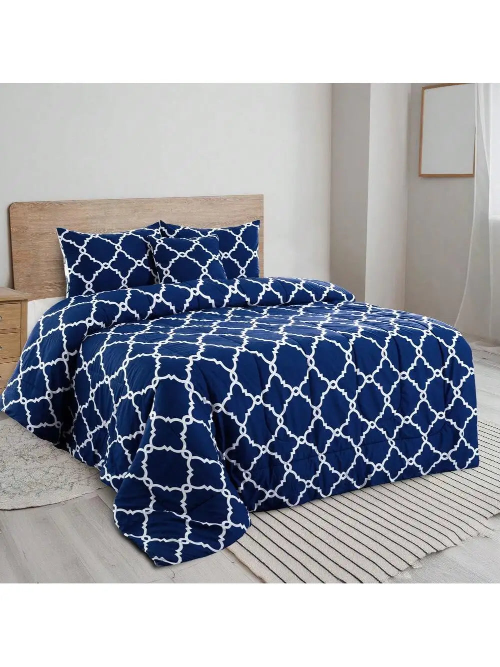 5pc Comforter Set, Printed Bedding Set, Bed in a Bag