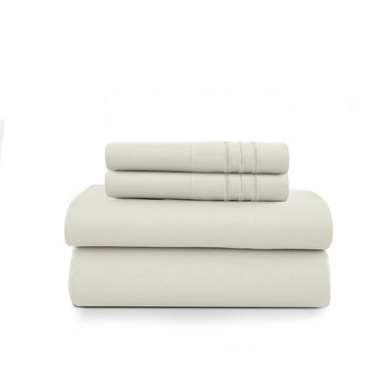 LUX Décor Sheet Set - 3 Piece Ultra-Soft Microfiber Bed Sheets with Flat Sheet, 16 Inches Deep Pocket Fitted Sheet