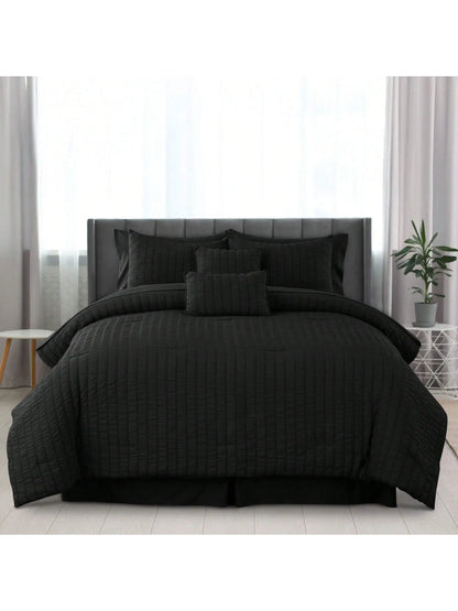 10 Piece Comforter Set, Seersucker Bed in a Bag