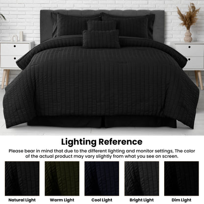 10 Piece Comforter Set, Seersucker Bed in a Bag