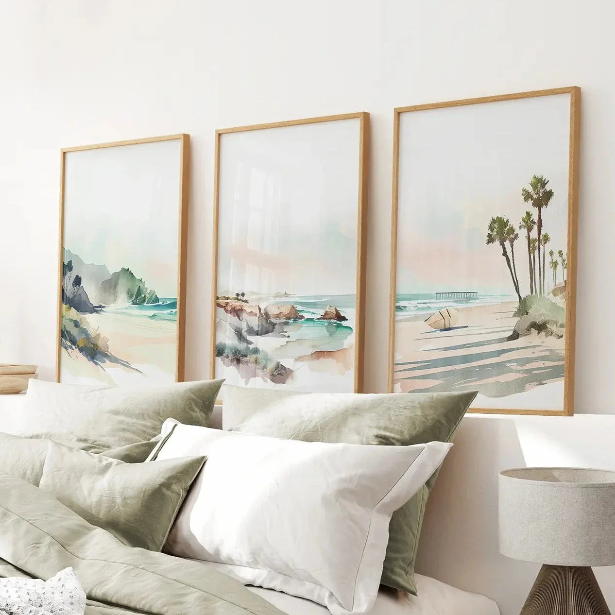 Set of 3 Tropical Ocean Scene Wall Art