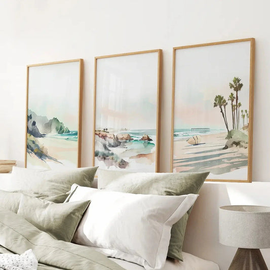 Set of 3 Tropical Ocean Scene Wall Art
