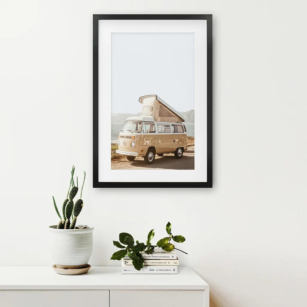 Yellow Vintage Hipster Van Wall Art