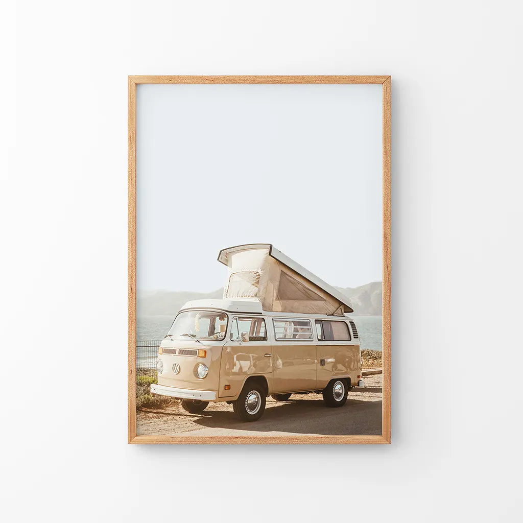 Yellow Vintage Hipster Van Wall Art