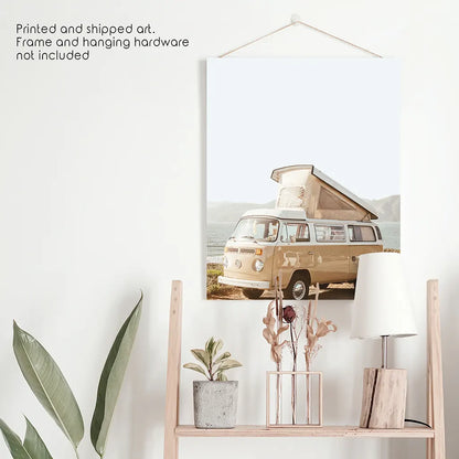 Yellow Vintage Hipster Van Wall Art