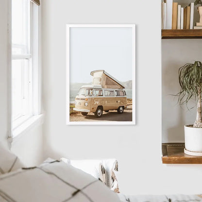 Yellow Vintage Hipster Van Wall Art