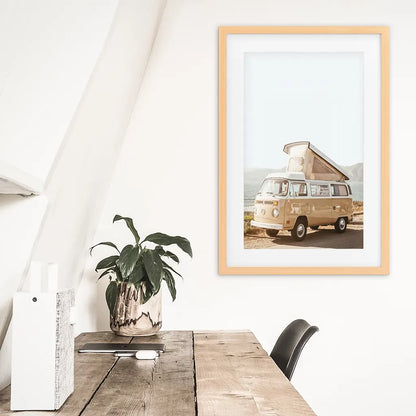 Yellow Vintage Hipster Van Wall Art