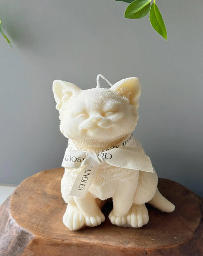 Large Cat Sculpture Candle | Gallery-Quality Soy Wax