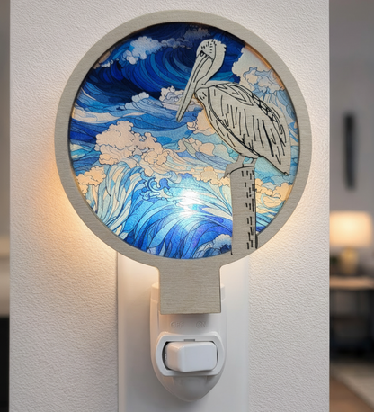 Pelican LED Night Light - Nursery Coastal Themed Decor
