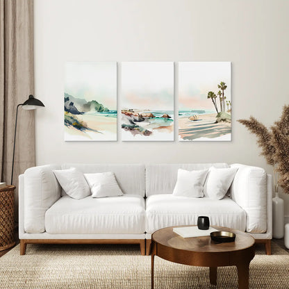 Set of 3 Tropical Ocean Scene Wall Art