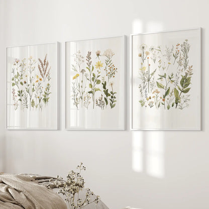 Botanical Poster Art Minimalist Wild Plants Wall Art