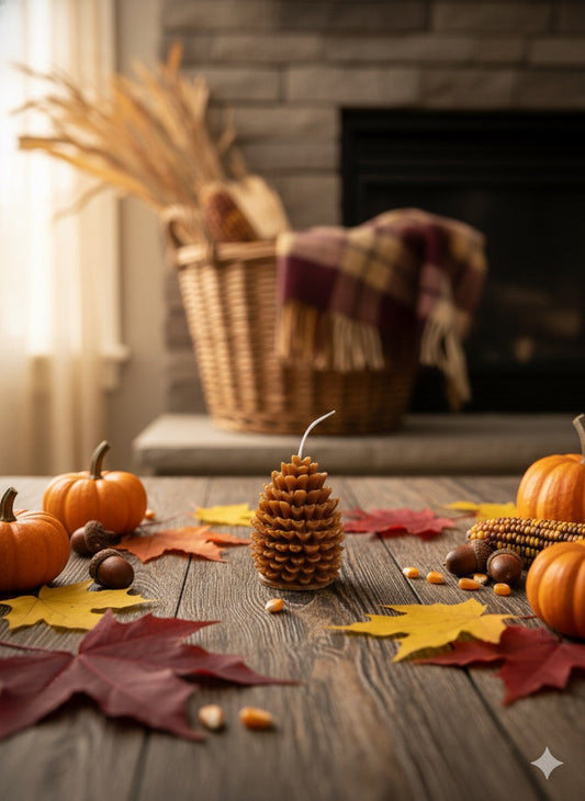 Pinecone Candle | Rustic Fall Decor
