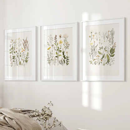 Botanical Poster Art Minimalist Wild Plants Wall Art