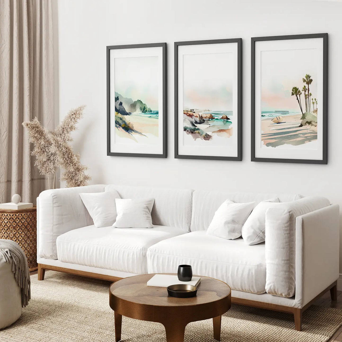 Set of 3 Tropical Ocean Scene Wall Art