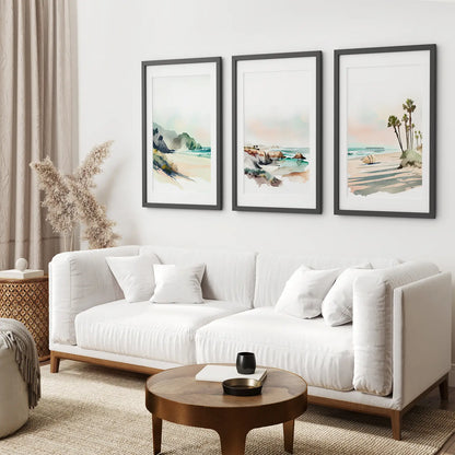 Set of 3 Tropical Ocean Scene Wall Art