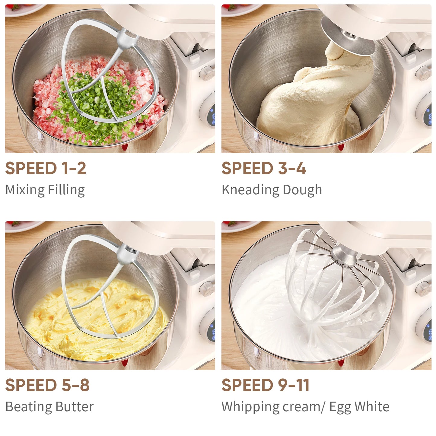 Food Stand Mixer, 1200W 11-Speeds, Digital Screen