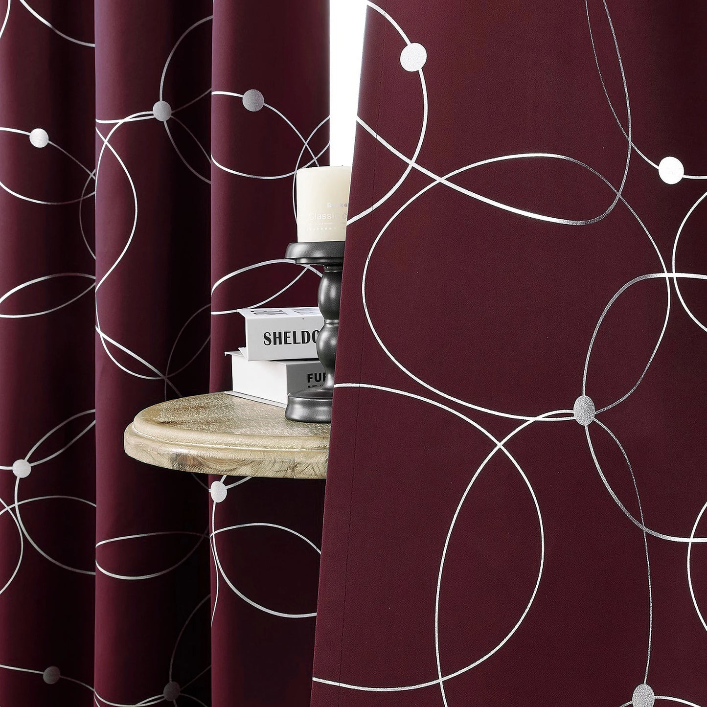 4PCS Blackout Curtains Grommet Thermal Insulated