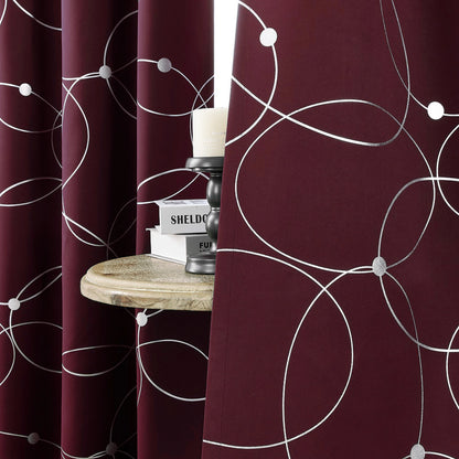 4PCS Blackout Curtains Grommet Thermal Insulated