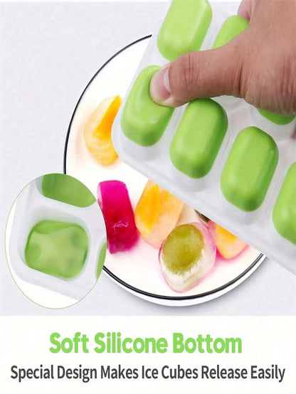 1/2/4pcs Silicone Ice Cube Trays, Easy Release & Flexible