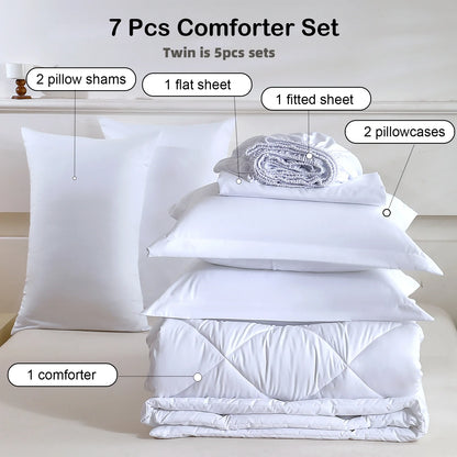 5pcs/7pcs Twin Full Queen King Bedding Sets, Comforter