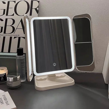 Trifold Makeup Mirror LED Lights