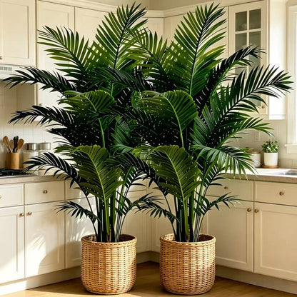 21 Inch Artificial Palm Tree, 2 Pack Fake Areca Palm Plant,