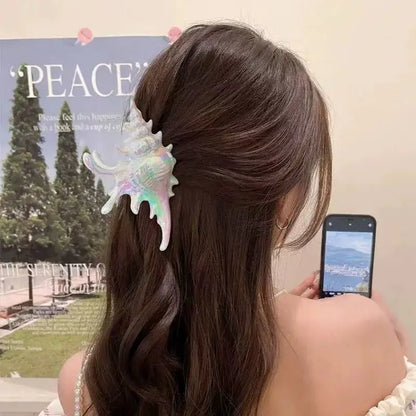 1pc seaside vacation style acrylic sea shell hair clip