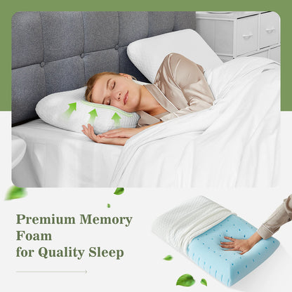 1-piece Memory Foam Pillows, Neck Pillow Ventilated Cooling