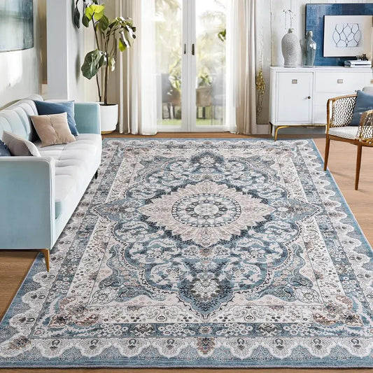 6x9 Area Rugs Washable Vintage Rug, Non-Slip