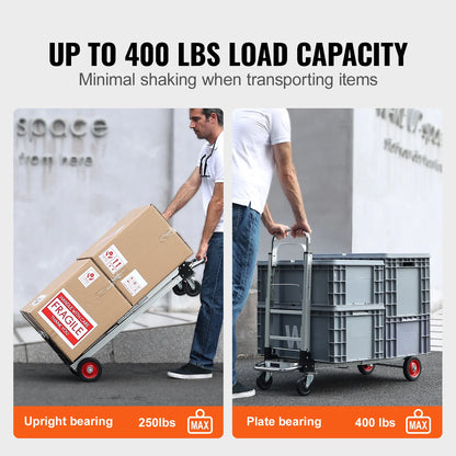 400lbs Folding Hand Truck Lightweight Dolly with Wheels